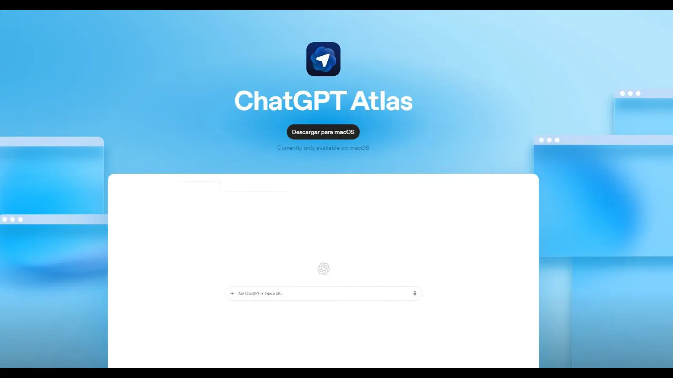 ChatGPT Atlas for macOS browser interface showing integrated AI capabilities